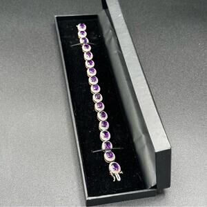 Amethyst t maximalist statement cocktail bracelet